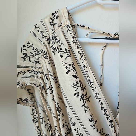 H&M Cover UP OFF White Black Floral Maxi Cotton Vacation Dress M L - Picture 10 of 10